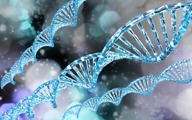 DNA, RNA helix, banner,
3d rendering