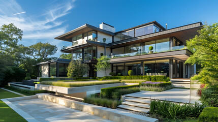 Fototapeta na wymiar Luxury house with modern architecture
