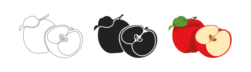 Apple icon. Apple fruit illustration. Vector