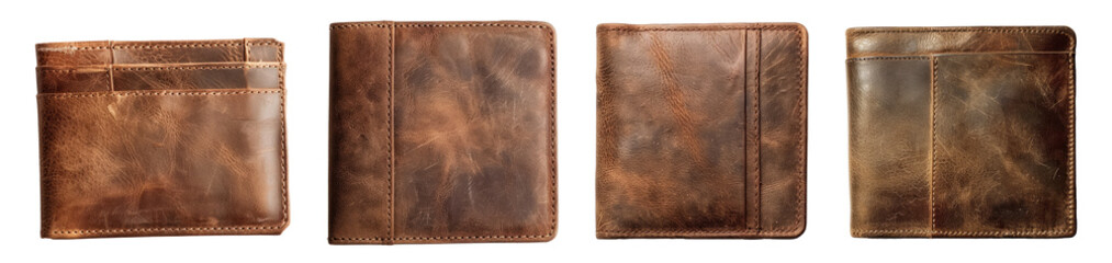 Set of leather wallet collection

