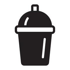 iced coffee glyph icon
