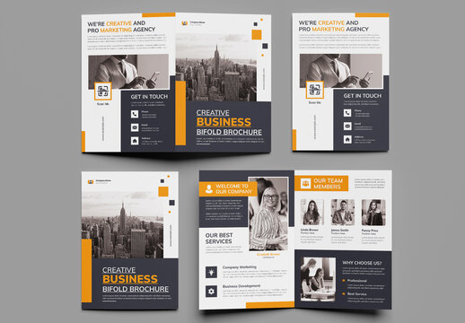 Business Bifold Brochure Layout Template