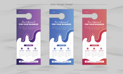 Minimal and Modern business door hanger design and layout template design
