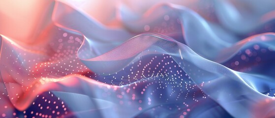 Fototapeta premium Elegance Embodied: 3D shapes dance elegantly across the widescreen, embodying a sense of serenity and grace.