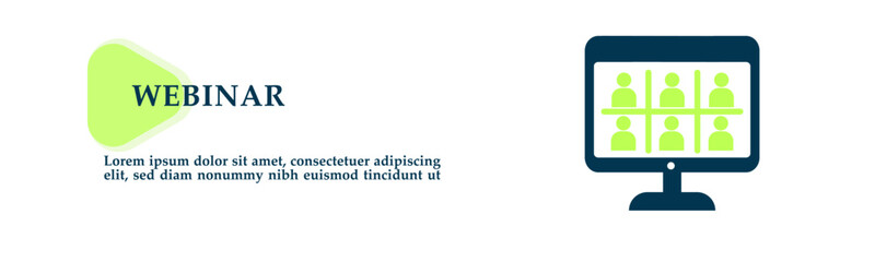 Webinar icon for background presentation, infographics, promotion or web banner graphics.