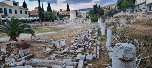roman forumn ancient roman agora  in athens greece