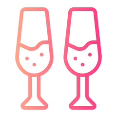 Fototapeta premium champagne glass gradient icon