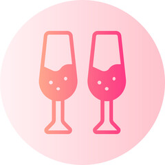 champagne glass gradient icon