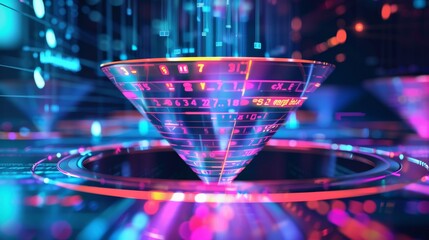 Financial economics triangle, 3D rendering of a sales funnel for marketing presentations  - obrazy, fototapety, plakaty