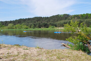 Wild beach on the river Bug, Poland
