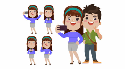 Young people using smart phones