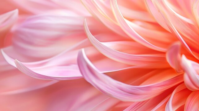 Abstract representation of Chrysanthemum petals segmented and floating freely, using negative space to explore the flowers symbolic meanings of longevity and fidelity