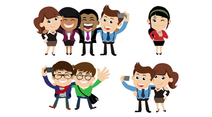 Young people using smart phones