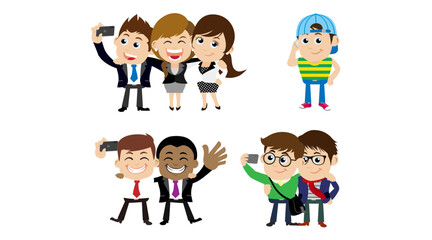 Young people using smart phones