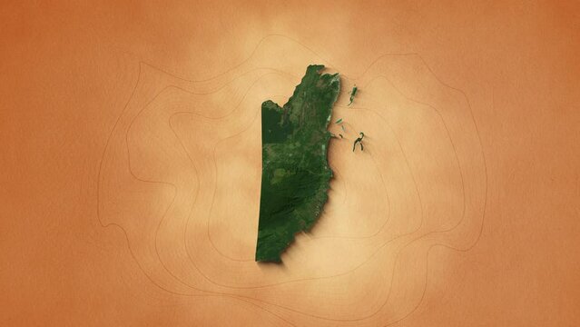 A realistic map of Belize. Brown vintage background	