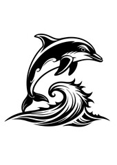 silhouette of a dolphin