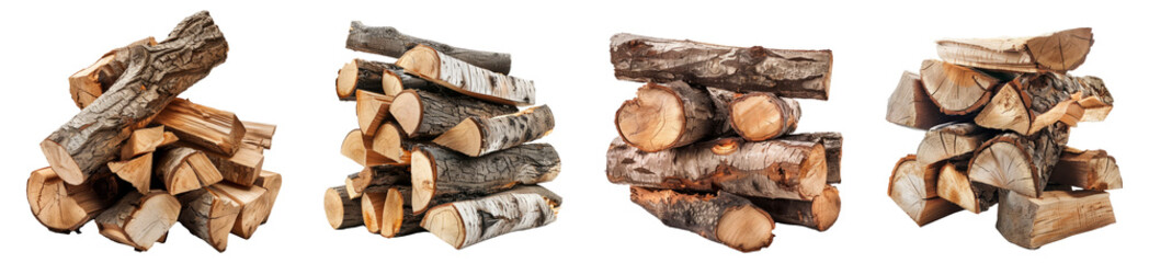 Firewood png collection, transparent background