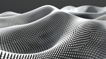 Serene Dimensions: Geometric dots cascade in a tranquil wave.