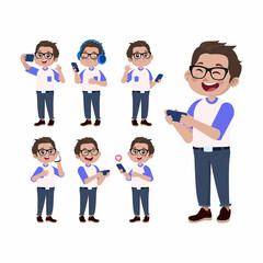 Obraz premium Young people using smart phones