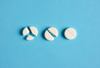 Splitting the medical pills. Increasing the dose of treatment or drug dose increase.