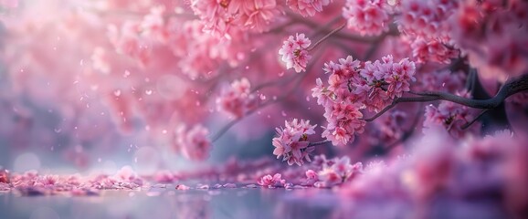 Fototapeta premium Witness The Enchanting Magic Of Spring In Full Bloom, Background HD For Designer 