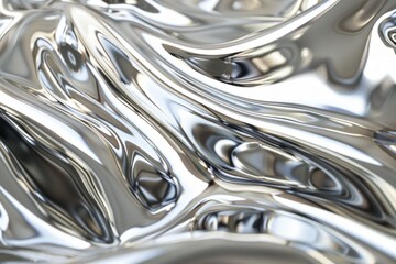 Close-up of shiny silver fabric with a metallic texture. Elegant and modern background.