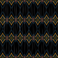 Beautiful ikat pattern art. Ethnic seamless pattern in tribal, folk embroidery, and Mexican style. Geometric striped. Design for background, wallpaper, vector illustration, fabric, clothing, carpet.