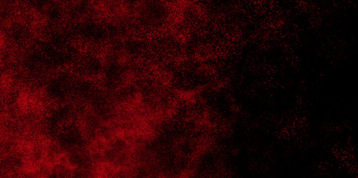 Dark scarlet color gloomy grunge background, Red powder and granch explosion on black background, abstract Beautiful color white and red marble on black background gray and red granite.