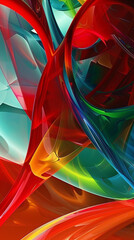 abstract curvy mobile phone background, Abstract wallpaper for mobile phone, smartphone. Curvy background with blue, green, yellow and red and orange colors. Transparent curves.