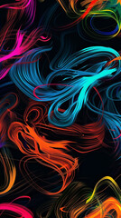 abstract curvy mobile phone background, Abstract wallpaper for mobile phone, smartphone. Curvy background with blue, pink, green, yellow and red and orange colors. Transparent curves.
