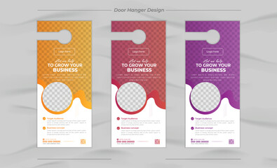 Minimal and Modern business door hanger design and layout template design