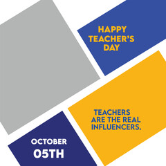 Happy teacher's day banner template