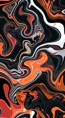 abstract curvy mobile phone background, Abstract wallpaper for mobile phone, smartphone. Curvy background with orange, white,red and black colors. Multi-colored curves.