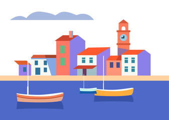 Fototapeta premium houses in the sea
