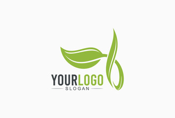Green Leaf Logo Design Template