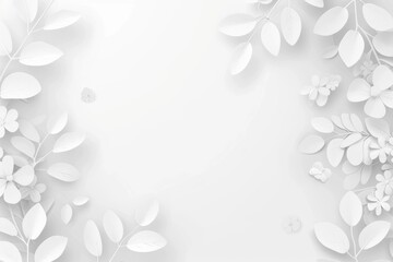 Obraz premium Sophisticated White 3D Floral Leaves Against White - Modern Art, Simplicity in Design, Wedding Themes