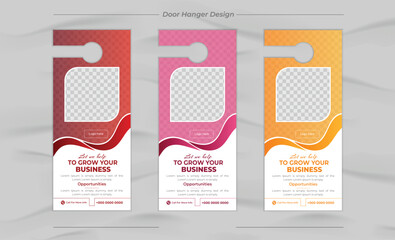 Minimal and Modern business door hanger design and layout template design