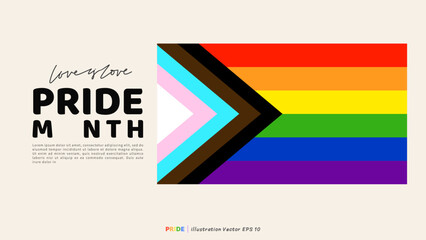 Pride month, LGBTQ pride flags, gender signs, retro rainbow, LGBT pride community Symbols, Vector set of LGBTQ, Vector illustration EPS 10
