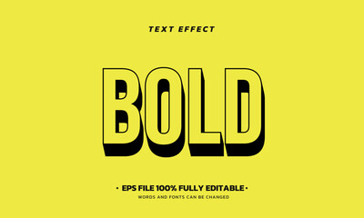 Bold simple minimal text effect template design. Editable Text Effect