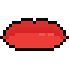 Pixel art cartoon serious mouth icon