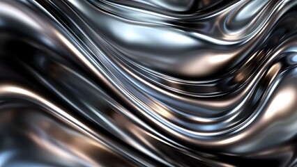 Obraz premium Shiny silver and black liquid metal texture for web promotion backdrop. Concept Metallic Textures, Web Promotion, Silver & Black Theme, Shiny Backgrounds