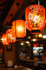 Japanese Lanterns at restaurant at Kyoto
