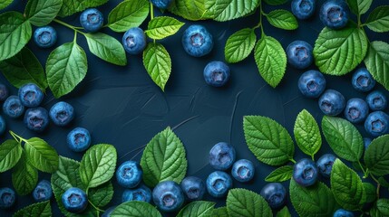 Logo design template with leaves and blueberries. Natural and organic food badge for holistic medicine centers