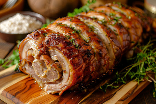 porchetta di ariccia. the famous porchetta that is made near Rome
