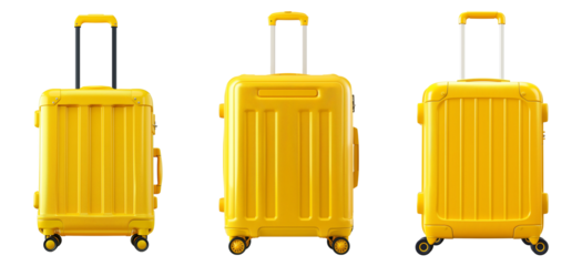 Set of travel bag isolated on transparent and white background
