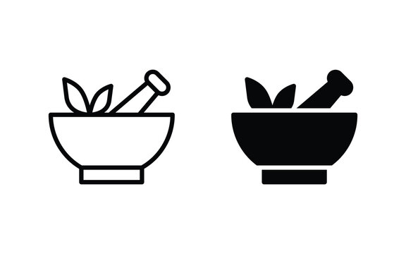 pestle and mortar icon vector