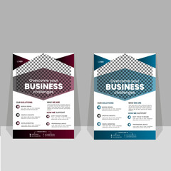 Business flyer layout with colorful elements 
