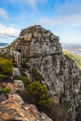 Isolated rock peak in the table mountain national park