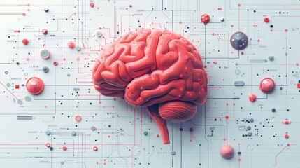 Artificial Intelligence landing page. Modern AI concept banner template. Illustration of ai intelligence web banner.