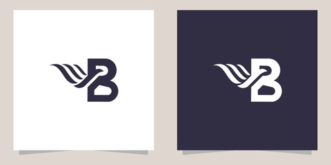 letter b with eagle logo design
